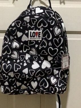 Brighton Black & White Heart Print Backpack